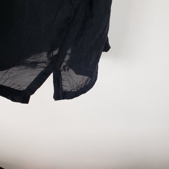 Johnny Was Embroidered Popover Top Black Rayon Multicolor Floral Womens Size 1X - Picture 7 of 12